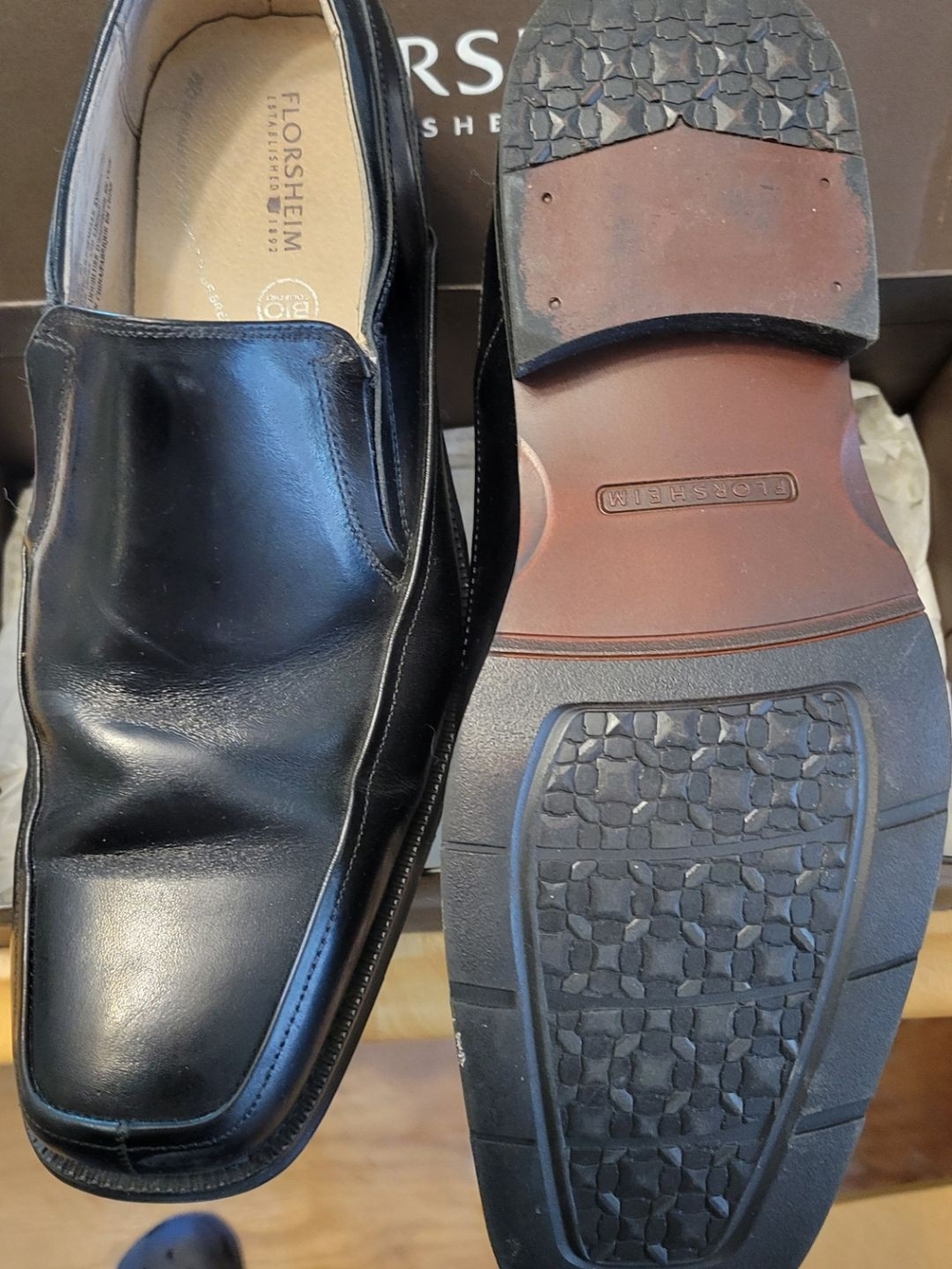 Florsheim Black Leather Slip-On Loafers